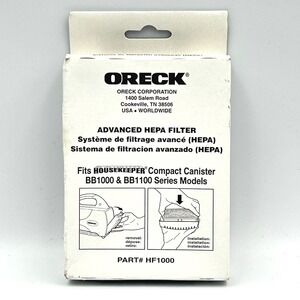 Oreck Advanced HEPA Filter HF1000 for Housekeeper BB1000 BB1100 Canister New